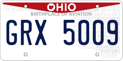 OH license plate GRX5009