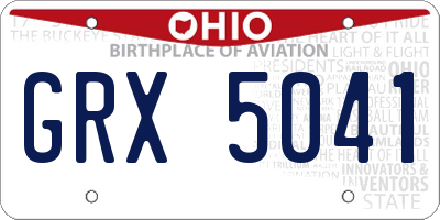 OH license plate GRX5041