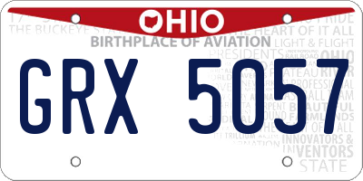OH license plate GRX5057