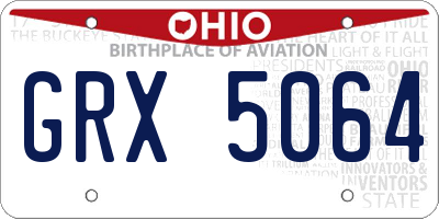 OH license plate GRX5064