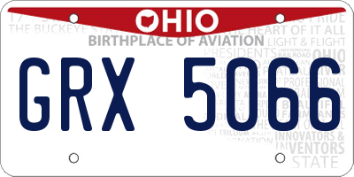 OH license plate GRX5066