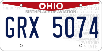 OH license plate GRX5074