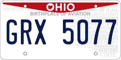 OH license plate GRX5077