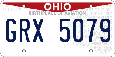 OH license plate GRX5079