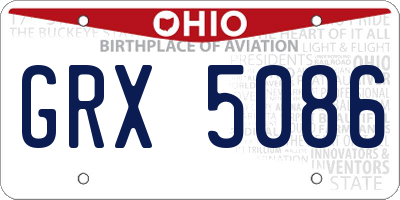 OH license plate GRX5086