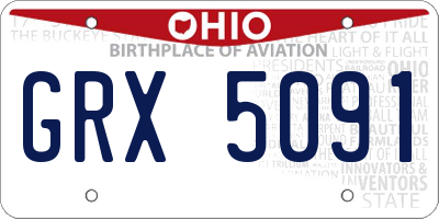 OH license plate GRX5091