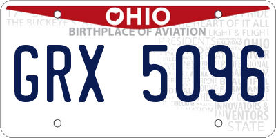 OH license plate GRX5096