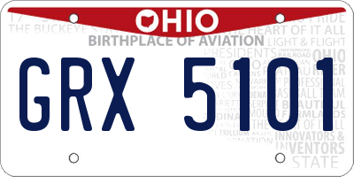 OH license plate GRX5101