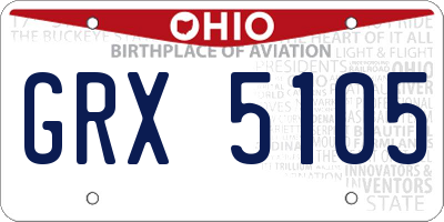 OH license plate GRX5105