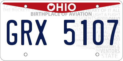OH license plate GRX5107
