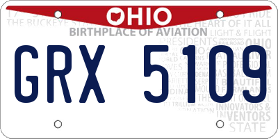 OH license plate GRX5109