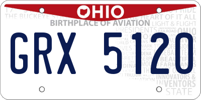 OH license plate GRX5120