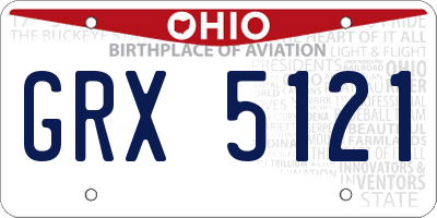 OH license plate GRX5121