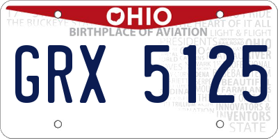 OH license plate GRX5125