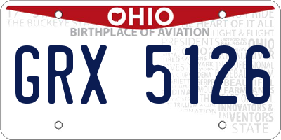 OH license plate GRX5126