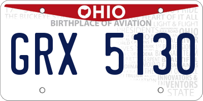 OH license plate GRX5130