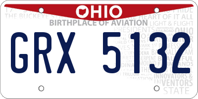 OH license plate GRX5132
