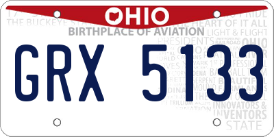 OH license plate GRX5133