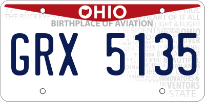 OH license plate GRX5135
