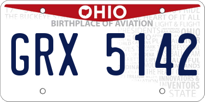 OH license plate GRX5142
