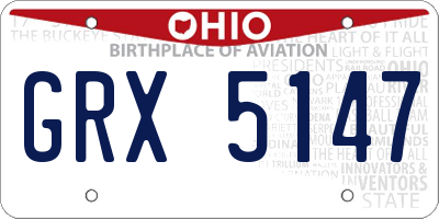 OH license plate GRX5147