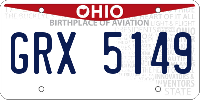 OH license plate GRX5149