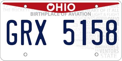 OH license plate GRX5158