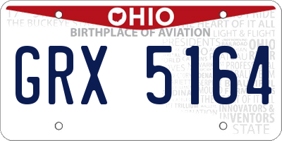OH license plate GRX5164