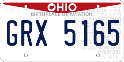 OH license plate GRX5165