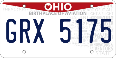 OH license plate GRX5175
