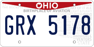 OH license plate GRX5178