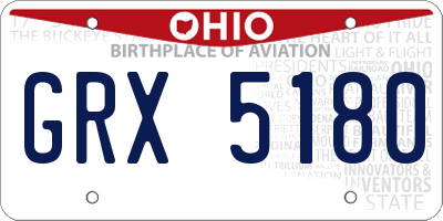 OH license plate GRX5180