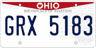 OH license plate GRX5183
