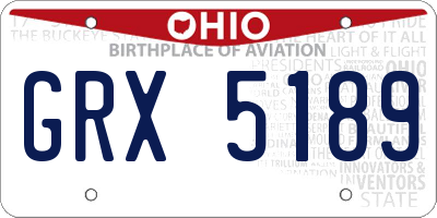 OH license plate GRX5189