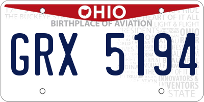 OH license plate GRX5194