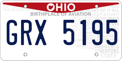 OH license plate GRX5195