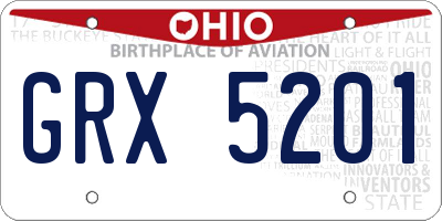 OH license plate GRX5201