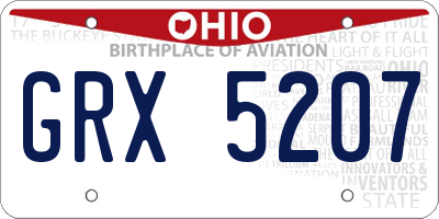 OH license plate GRX5207