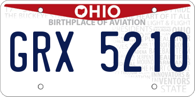 OH license plate GRX5210