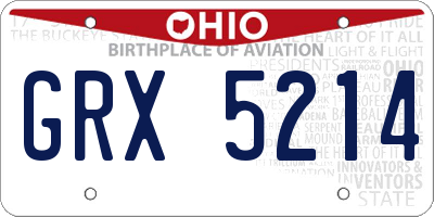 OH license plate GRX5214