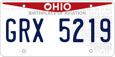 OH license plate GRX5219