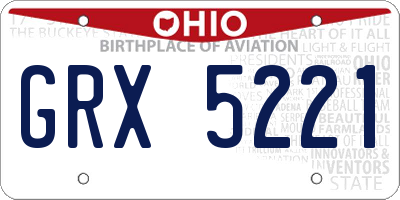 OH license plate GRX5221