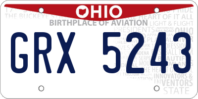 OH license plate GRX5243