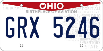 OH license plate GRX5246
