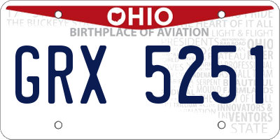 OH license plate GRX5251
