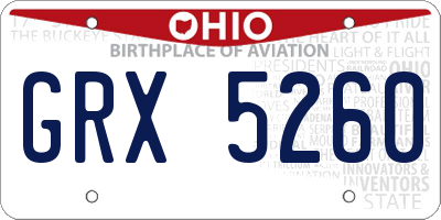 OH license plate GRX5260