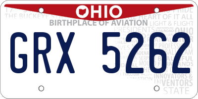 OH license plate GRX5262