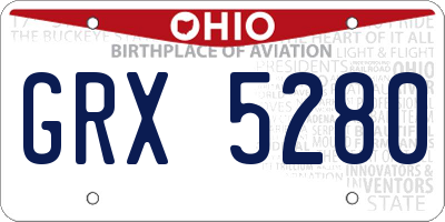 OH license plate GRX5280