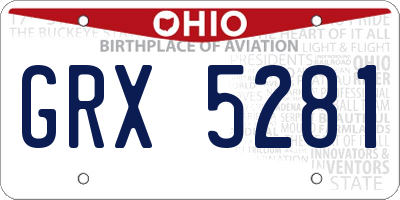 OH license plate GRX5281