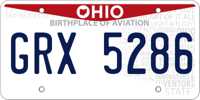 OH license plate GRX5286
